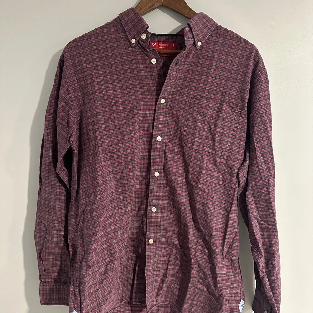Daniel Cremieux Burgundy Checkered Button Down Shirt